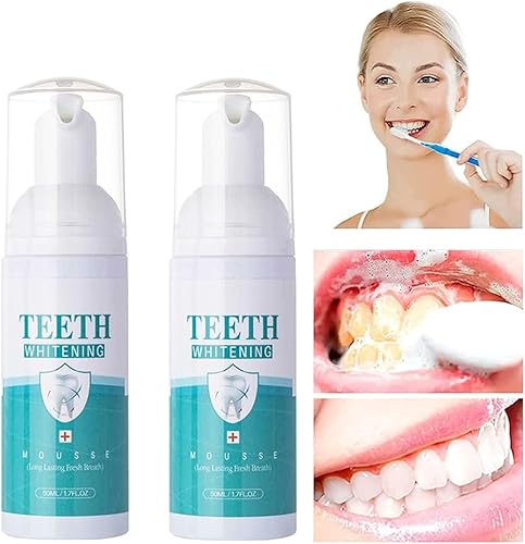 2 mousse blanqueadora de dientes pasta de dientes de espuma limpiadora intensiva de eliminación de manchas espuma de mousse ultrafina para limpiar
