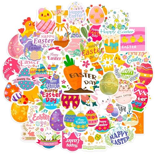 100 Stück Aufkleber Ostern Sticker Ostern Ostersticker Ostereier Sticker Osteraufkleber Basteln Kinder Osterhasen Selbstklebende Ostereieraufkleber Buchstaben Zahlen Aufkleber