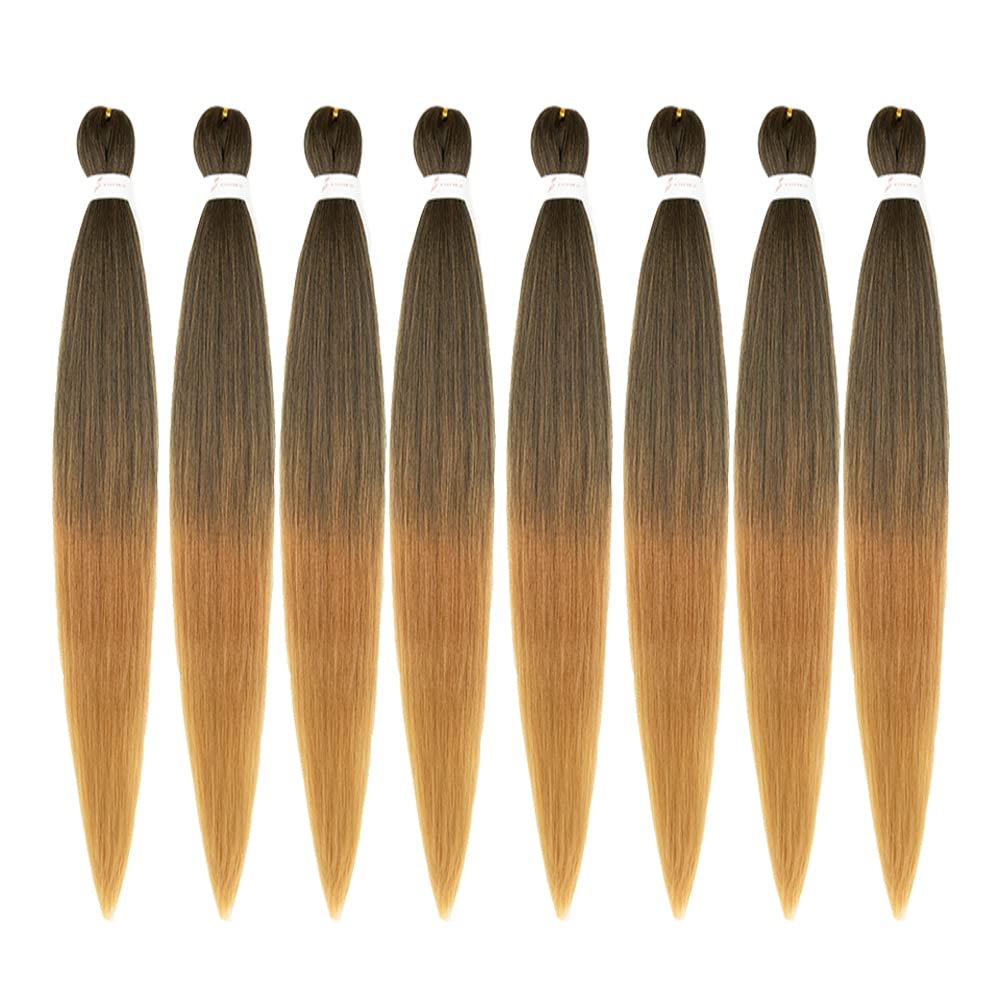 ShowCoco Braiding Hair Pre Stretched 42 Inch -8 Bundles Itch Free Synthetic Fiber Crochet Twist Braids Yaki Texture Braiding Hair Extensions (42Inch,