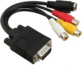 Generic VGA to S-Video 3 RCA AV Adapter Converter Cable PC TV