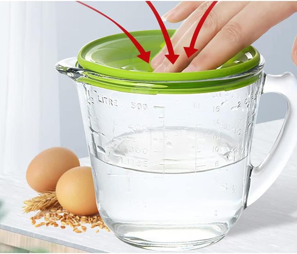 Toughened Glass Measuring Cup With Graduated Heat Resistant Glass Milk Cup Breakfast Cup Cup With Lid