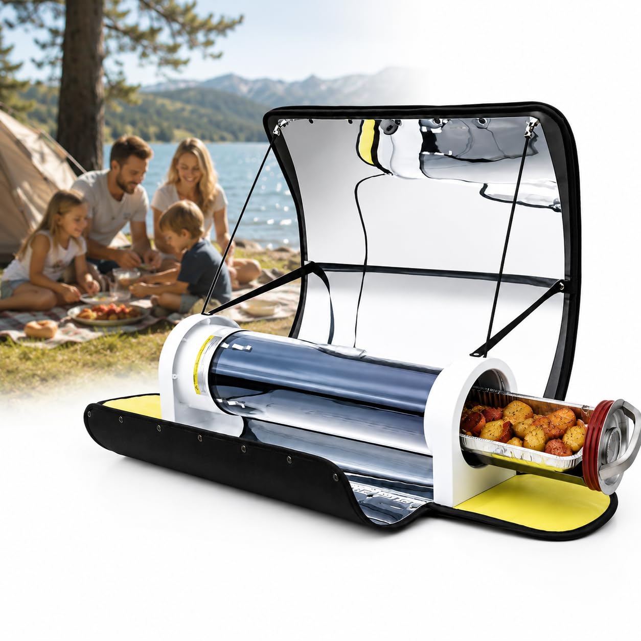 Cocina Solar para Camping 4,5 L con Termómetro, Horno Portátil sin Humo