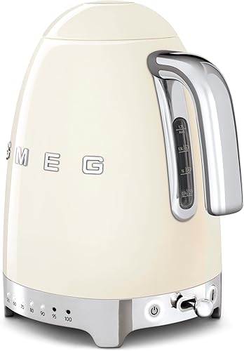 Miniatura 4 de Smeg Tetera eléctrica retro de 7 tazas de acero inoxidable con temperatura variable de los años 50 con 7 ajustes de temperatura, pantalla LED, base