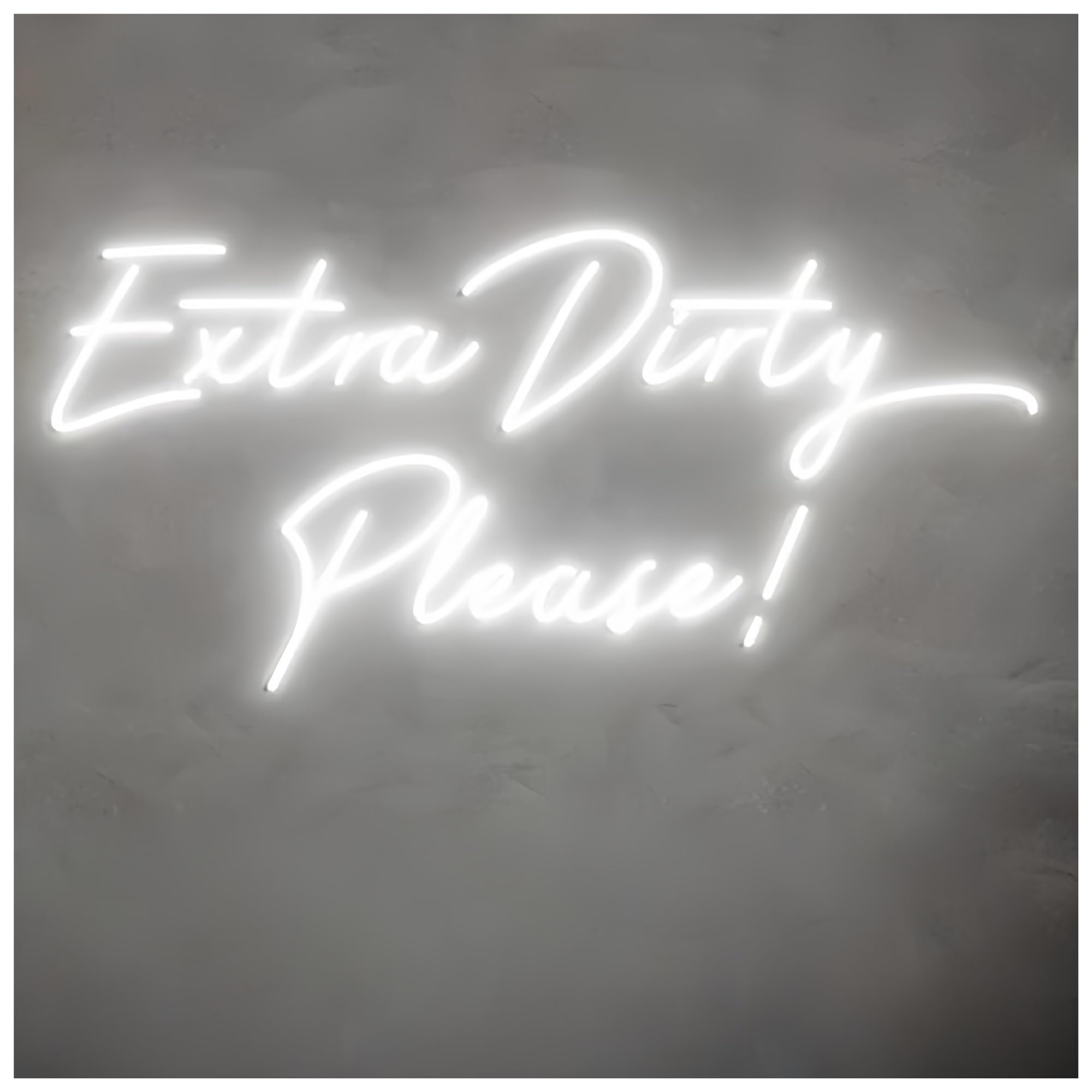 SHOUXI Sign Lamp Extra Dirty Please Neon Sign for Wall Decor, USB Powered Letter Neon Lights Suitable for Bar Party Wall Decor Night Lights(J,61X28CM)
