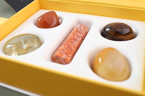 Miniatura 5 de Ckakra Colección de cristales curativos, kit de torre de piedras pulidas de alta calidad, impresionantes piedras de bolsillo, piedras preciosas por