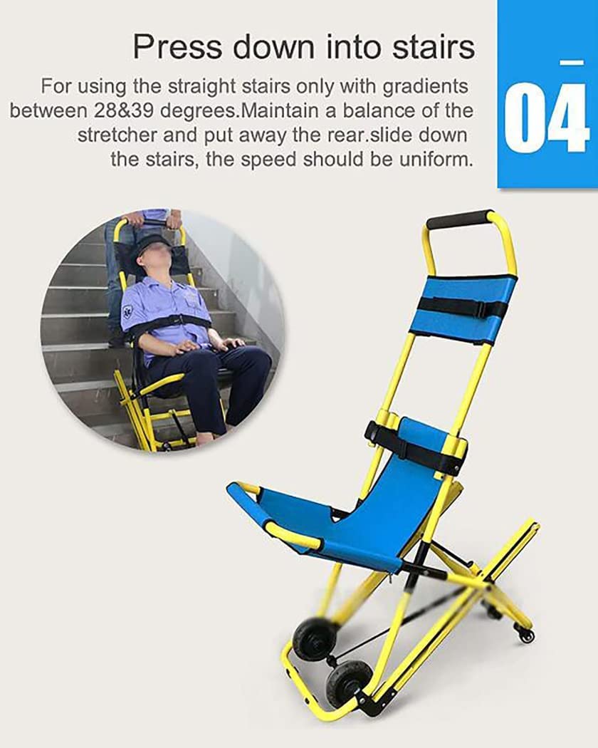 Silla de Escalera médica Plegable portátil de aleación de Aluminio para Rescate de Emergencia, Camilla de evacuación para ambulancias y Bomberos, con Hebillas de liberación rápida, Capacidad