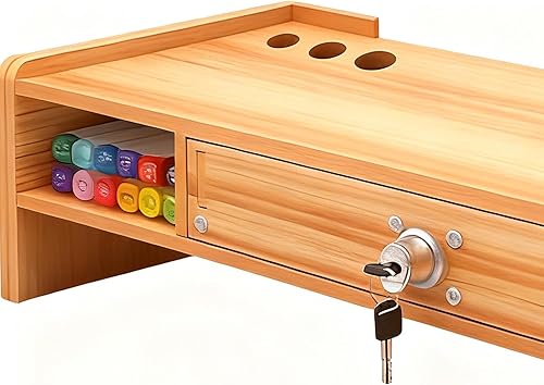 Miniatura 3 de Desktop Computer Riser, With Storage Organizer, 48.8x20x10.5cm, Wooden Desk Organizer, Computer Monitor Shelf, Easy To Assemble And Use, For Home