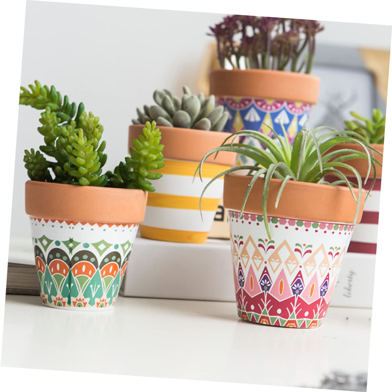 Happyyami 2sets Vasi Per Piante Succulente Plastica Sottovasi Per