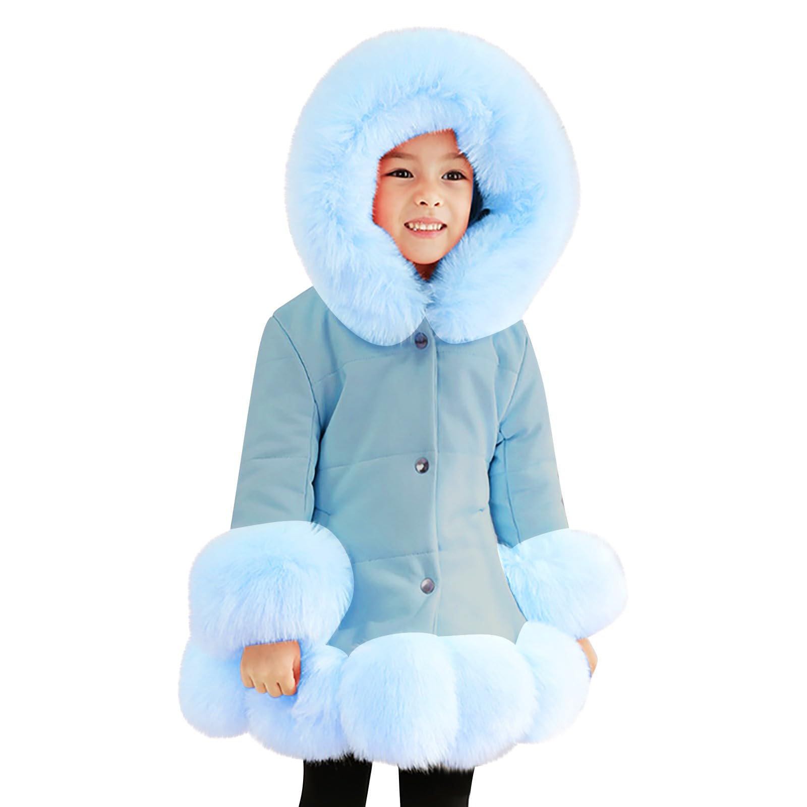 Piumino Primaverile Cappotto da Bambina per Bambina Cappotto Invernale Antivento Addensato Giacca da Bambino in Caldo Pile Pantaloni 12 Anni
