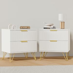 Nightstands That Actually Make Your Bedroom Look Pulled Together Modern Nightstand Set of 2 with Golden Legs