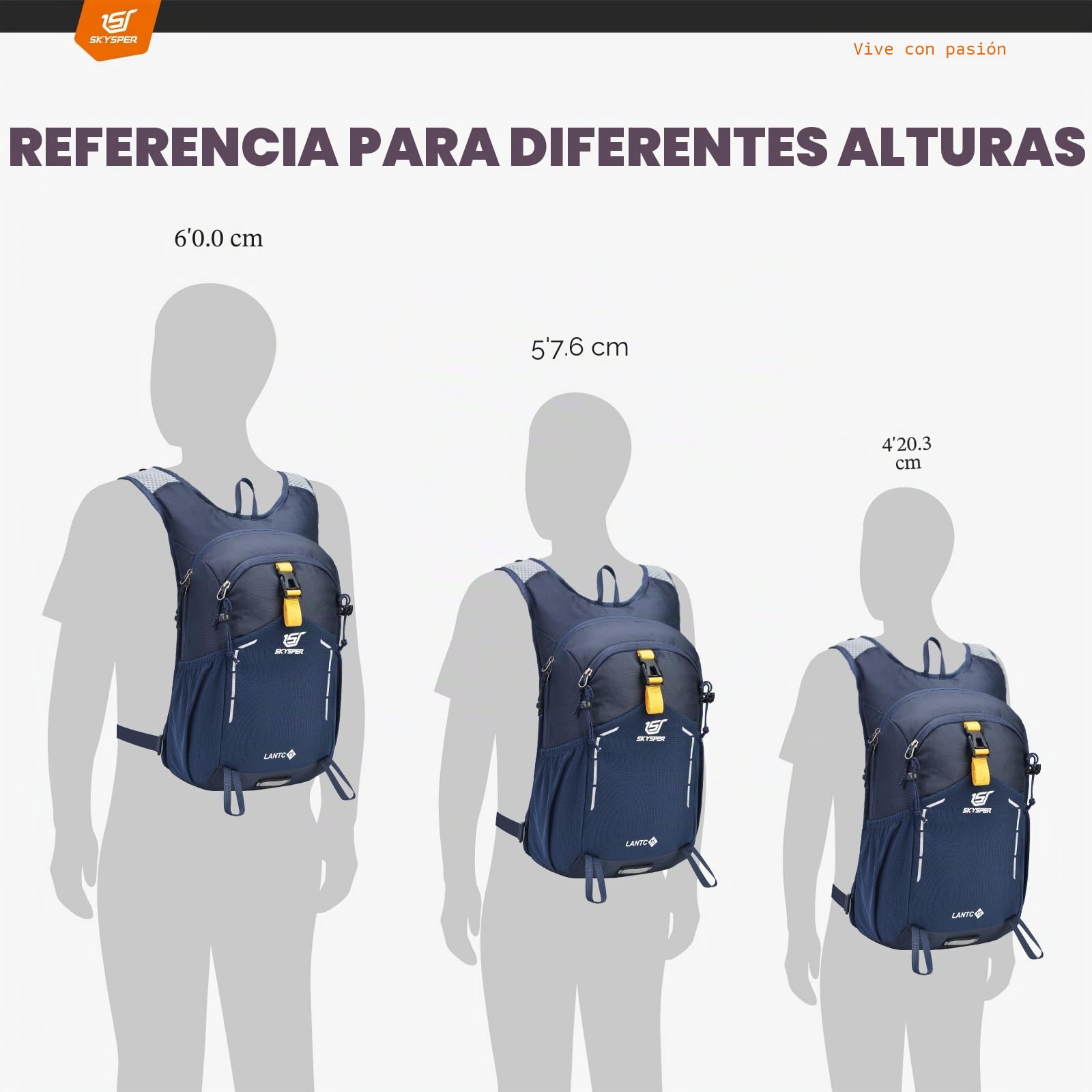 SKYSPER Mochila de Senderismo 15L Ligero Transpirable Mochila para Excursiones Mochila de Viaje para Deportes al Aire Libre Trekking Ciclismo