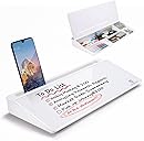 TSJ OFFICE Small Desktop Whiteboard -Glass Dry Erase Board Computer Keyboard Stand White Board Surface Pad with Drawer, Desk Organizers with Accessories for Office, Home, School Supplies - White
