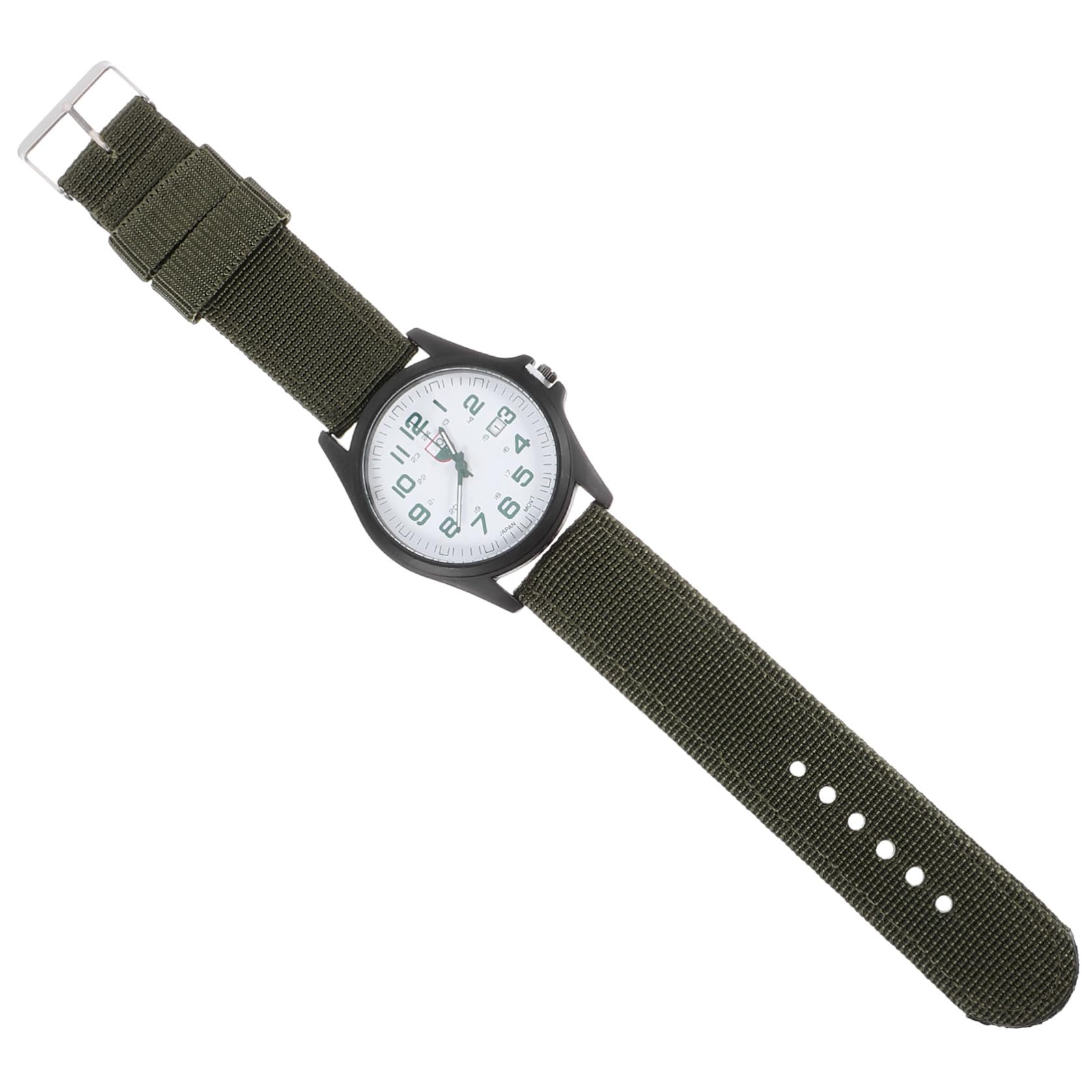 ifundom Orologio Militare da Uomo al Quarzo Cinturino in Nailon Verde, Calendario e Design Creativo, Orologio Sportivo Puntuale per Uso Quotidiano