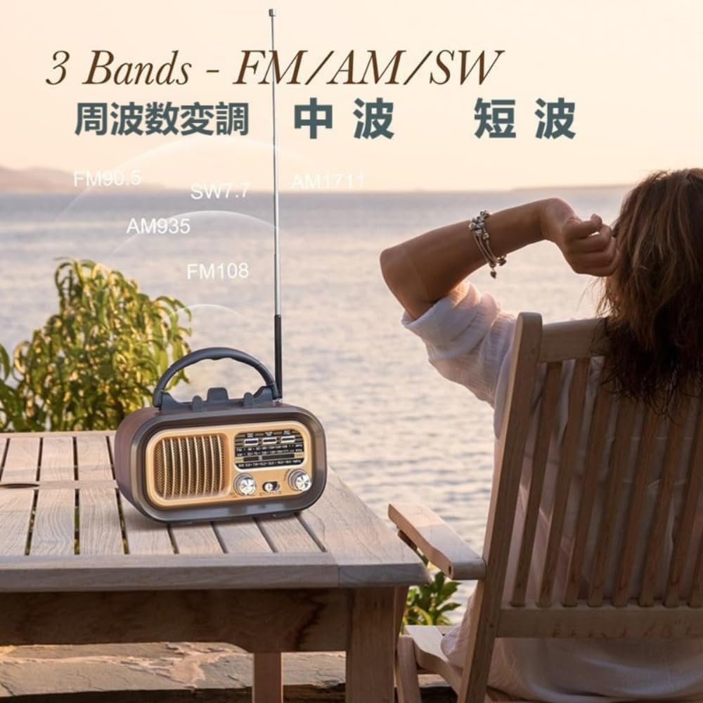 Amazon | 小型ポータブルラジオ 携帯ラジオ 短波ラジオ レトロ