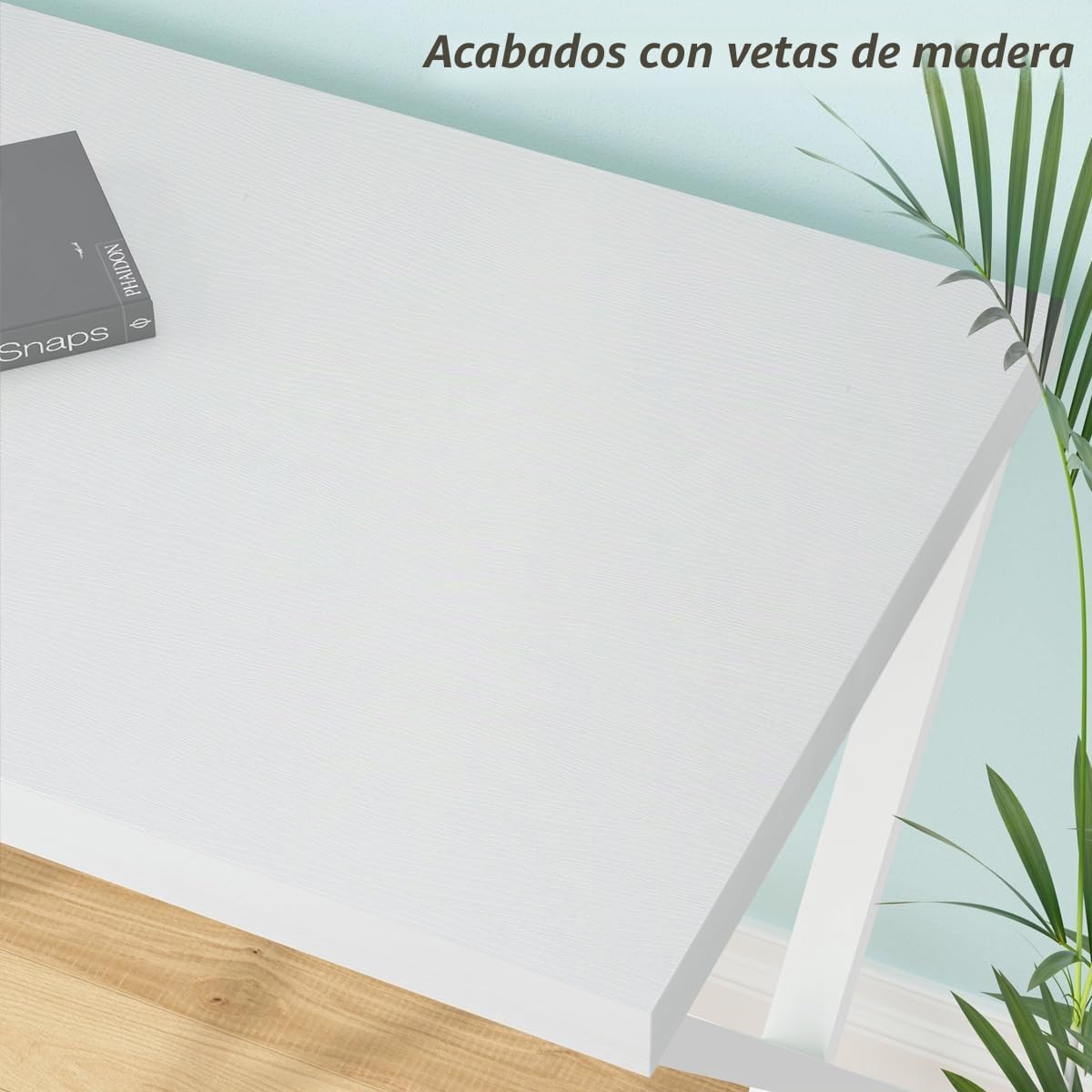 IBF Escritorio blanco para computadora, moderno escritorio de oficina en casa para escribir, trabajo, estudio, escritorio simple de madera y metal para juegos, mesa ejecutiva para computadora portátil