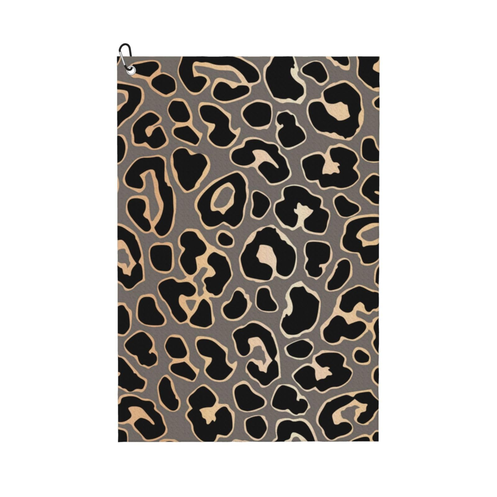 Hnnkloy Leopard Seamless Pattern Design In Luxury Gold, 16x24 in Portable Waffle Golf Towels with Carabiner Clip for Golf Bag