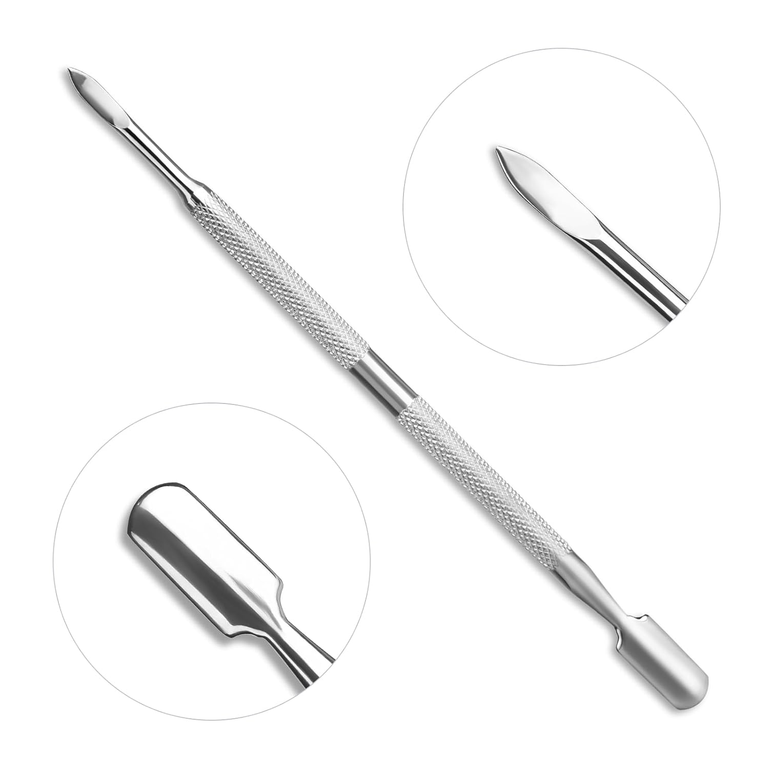 Cuticle Pusher with Dual Ended Spoon Pusher Stainless Steel Nail Cleaning Pusher Durable Nail Care Tool for Manicure Pedicure, Nail Art Salon/Spa/Home Use