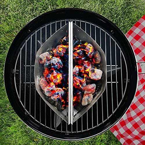 BBQ funland WG403 (1-Pair) Char-Basket Charcoal Briquet/Charcoal Fuel Holders, Charcoal Basket for 18" and 22“ Kettles