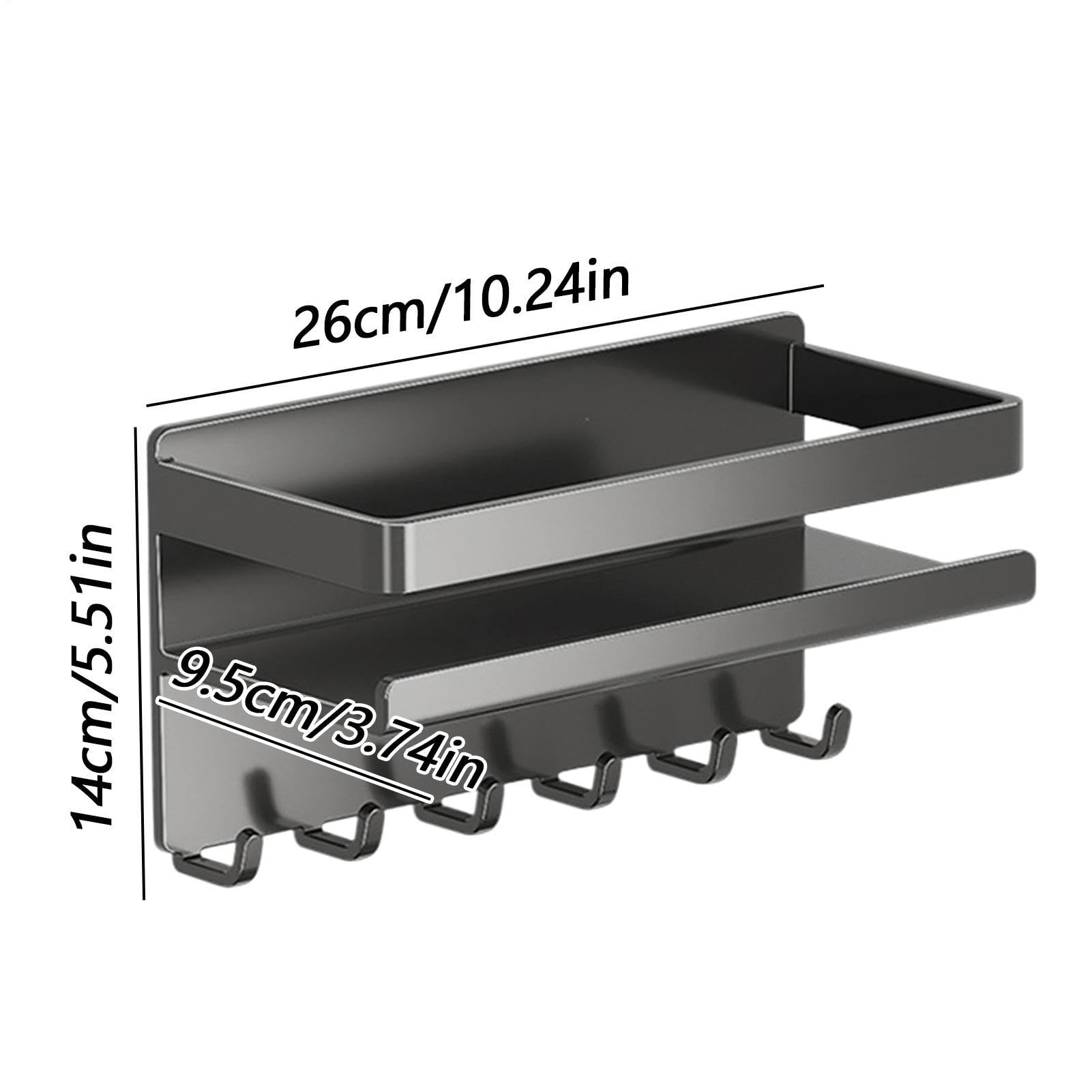 Organizador Magnético de Estante de Pared Magnético sin Taladro con 6 | Estante para Cocina Para Especias, Condimentos, Despensa, Garaje, Lavandería, Dormitorio, Hogar, Oficina,