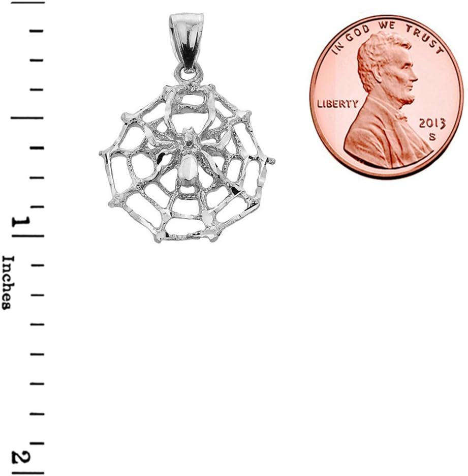 925 Sterling Silver Spider Web Charm Pendant - Image 2