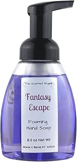 TSA Handmade Foaming Hand Soap Dispenser, Hand Wash Scrub, Dry Skin, Moisturizer, Sensitive, All Natural, Kitchen, Bathroom, Fantasy Escape Scented, 8.5 oz