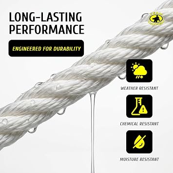 TEAM CATFISH Power Twine with 100% Nylon & 300 ft Heavy-Duty Line - White