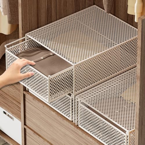 NASFH 衣装収納ケース 引き出し 25*12 押し入れ収納ケース 収納ボックス ホワイト 大容量 クローゼット 服収納 積み重ね可能 tシャツ/洋服/カバン/衣類収納ボックス ベッドルーム 通気性 省スペース 便利 衣類収納 分別収納 1個