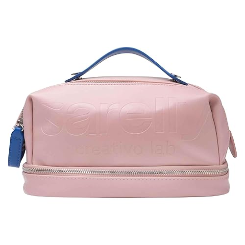 SARELLY, Makeup Bag, Perfect for Makeup Brushes, Vegan Leather, Pink