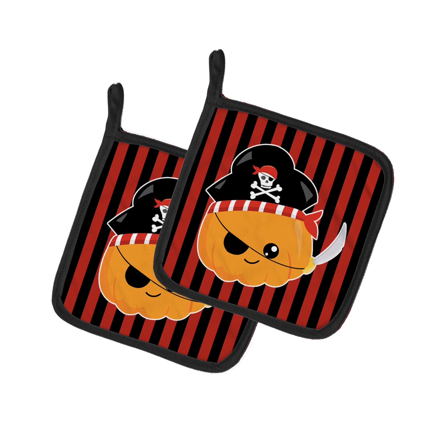 Par de agarraderas de cocina para Halloween de 7,5 cm, protege tus manos con estilo de calabaza