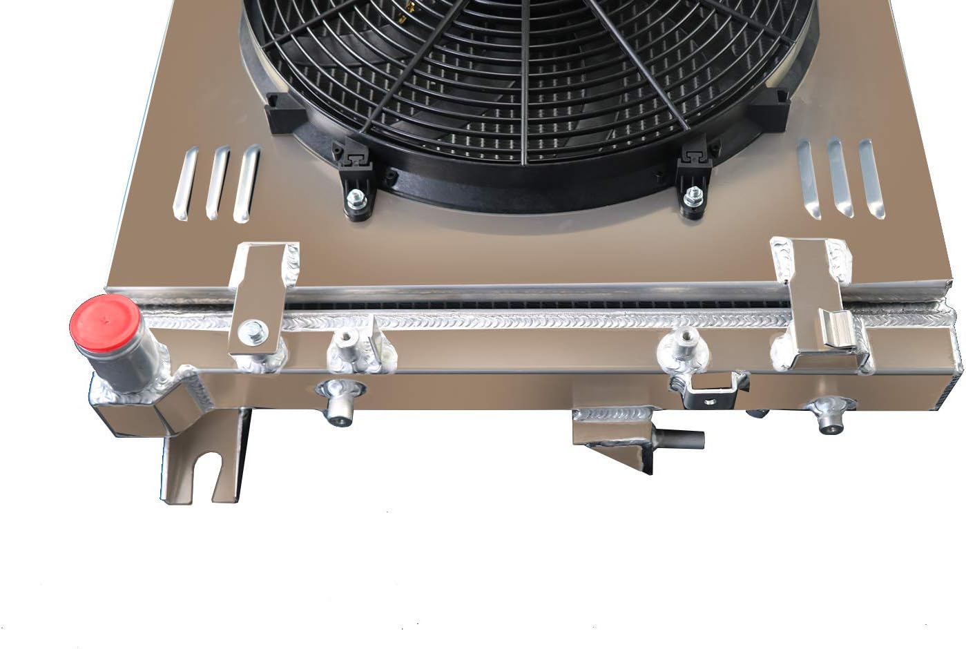 ALLOYWORKS 2 Row Core All Aluminum Radiator + Shroud Fan + Relay for 2007-2017 Jeep Wrangler JK 3.6L 3.8L V6 Offroad