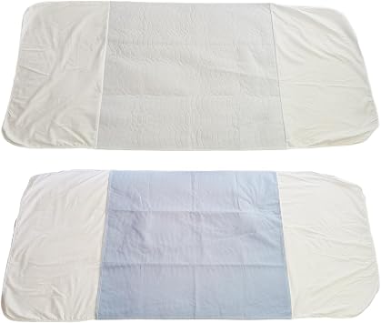 Incontinence Washable Bed Pads With Tucks Reusable Extra Large Absorbent Sheet Tuck In Matress Cot Protection Crib Protector Absorbent Soft Wetting Sheet Leak Proof (2 Pack - 85cm x 135cm With Tucks)