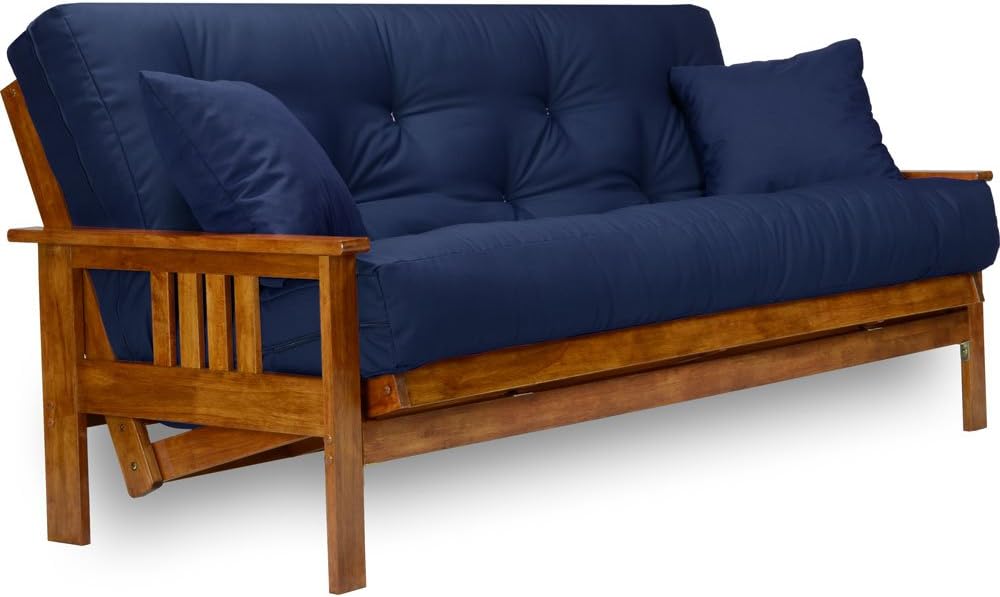 Brentwood Tray Arm Full Size Wood Futon Frame Heritage