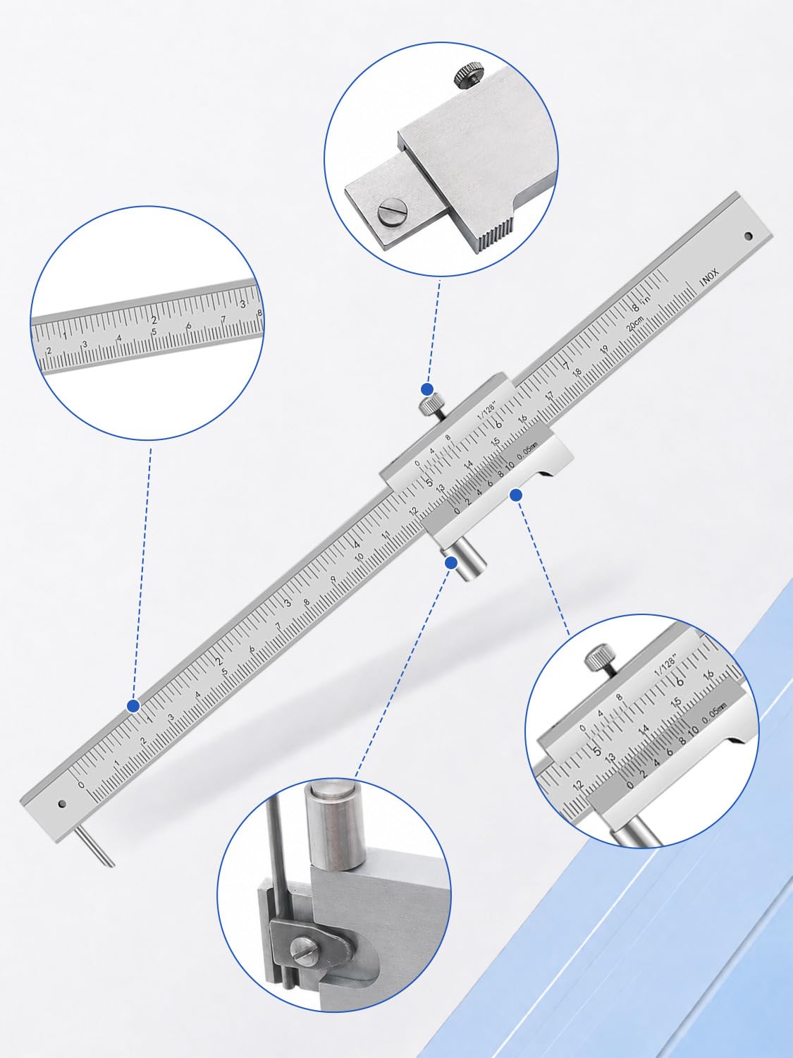 Metal Scribe, 200mm 8in Scribe Tool Marking Gauge Calipers — Amazon image 4