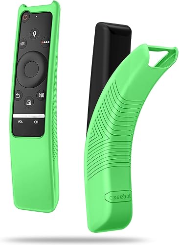 Fintie Protective Case Compatible Samsung Smart TV Remote Controller BN59 Series, CaseBot Light Weight Kids-Friendly Anti Slip Shock Proof Silicone Cover, Green-Glow in The Dark
