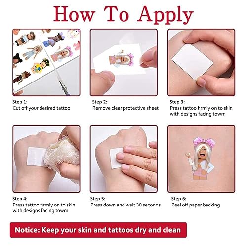 Miniatura 5 de 8 hojas de tatuajes temporales para niñas robot, decoración de fiesta de cumpleaños para niñas, suministros de fiesta para niñas robots
