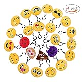 QH-Shop Emoji Llavero,Emoción Llavero 6cm Mini Regalo de Relleno de Juguete para Coche Mochila Fiesta Favores Decoración Niños Juguete 24 packs
