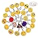 Produktbild Emoji Schlüsselanhänger, Emoji Plüsch 6cm Mini Plüsch Kissen für Geschenk Auto Rucksack Party Favors Dekoration Kinder Spielzeug Schlüsselanhänger 24 pack