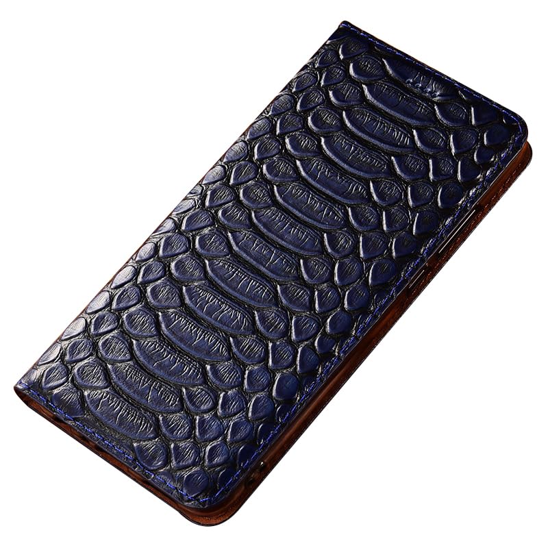 Rabat Coque pour iPhone 18 Pro Max/18 Pro, Python Motif Véritable Cuir