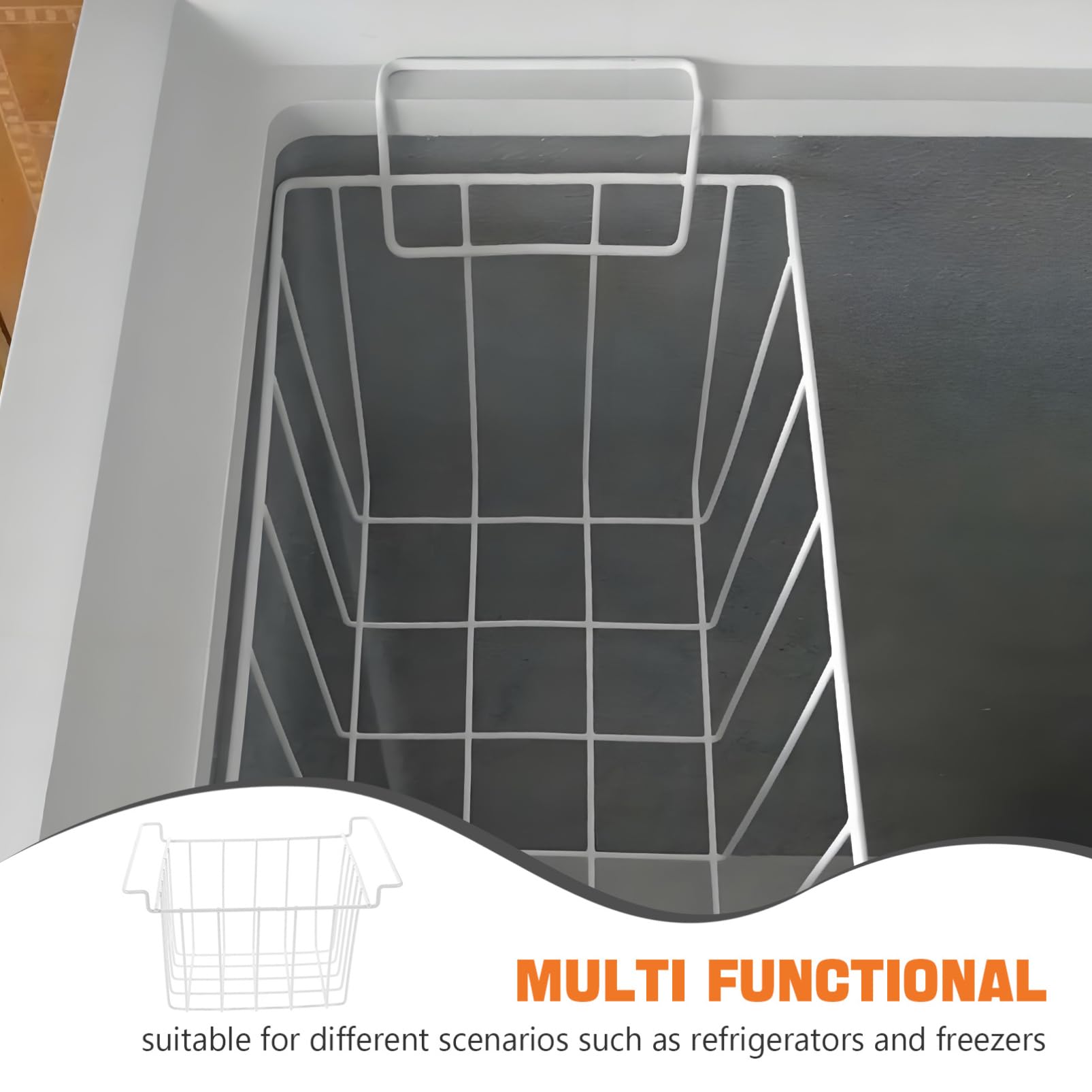Alipis Cestino in Ferro per Congelatore Grande capacità e Design Multifunzionale, Cestello Elegante per Organizzare Frigorifero e Freezer in Cucina