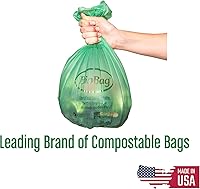 Vista 7 de 6-8 Gallon Compostable Trash Bags by BioBag, 45 Count, BPI Certified, Meets ASTM D6400 Standards, Made in USA, Medium Kitchen Bin Liners