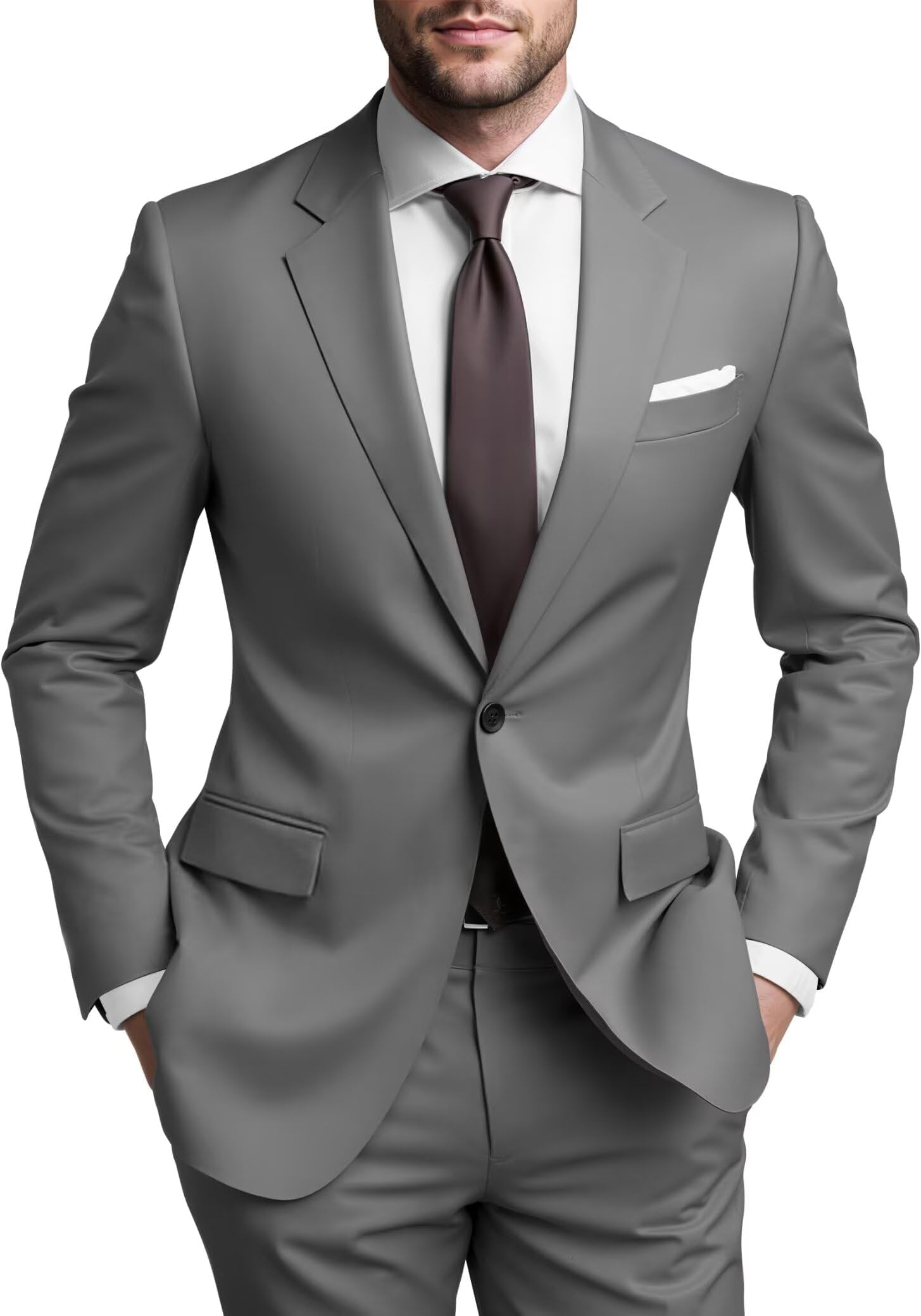 SHUZHXLZANGY Mens Suits Regular Fit 2 Piece Suit Men Wedding Suits for Men Prom Formal Business