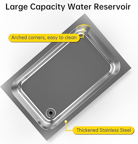 Miniatura 7 de Valgus Calentador de alimentos comercial de acero inoxidable Bain Marie, 2 ollas redondas, calentador de sopa eléctrico con tapa y grifo para el
