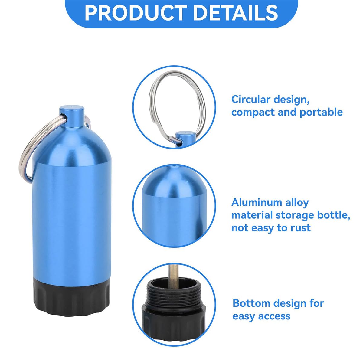 Kit étanchéité Plongée Laroal – Mini Bouteille Aluminium Avec 12 Joints Toriques Et Porte-clés Laiton, Pour Entretien Bouteilles - 12