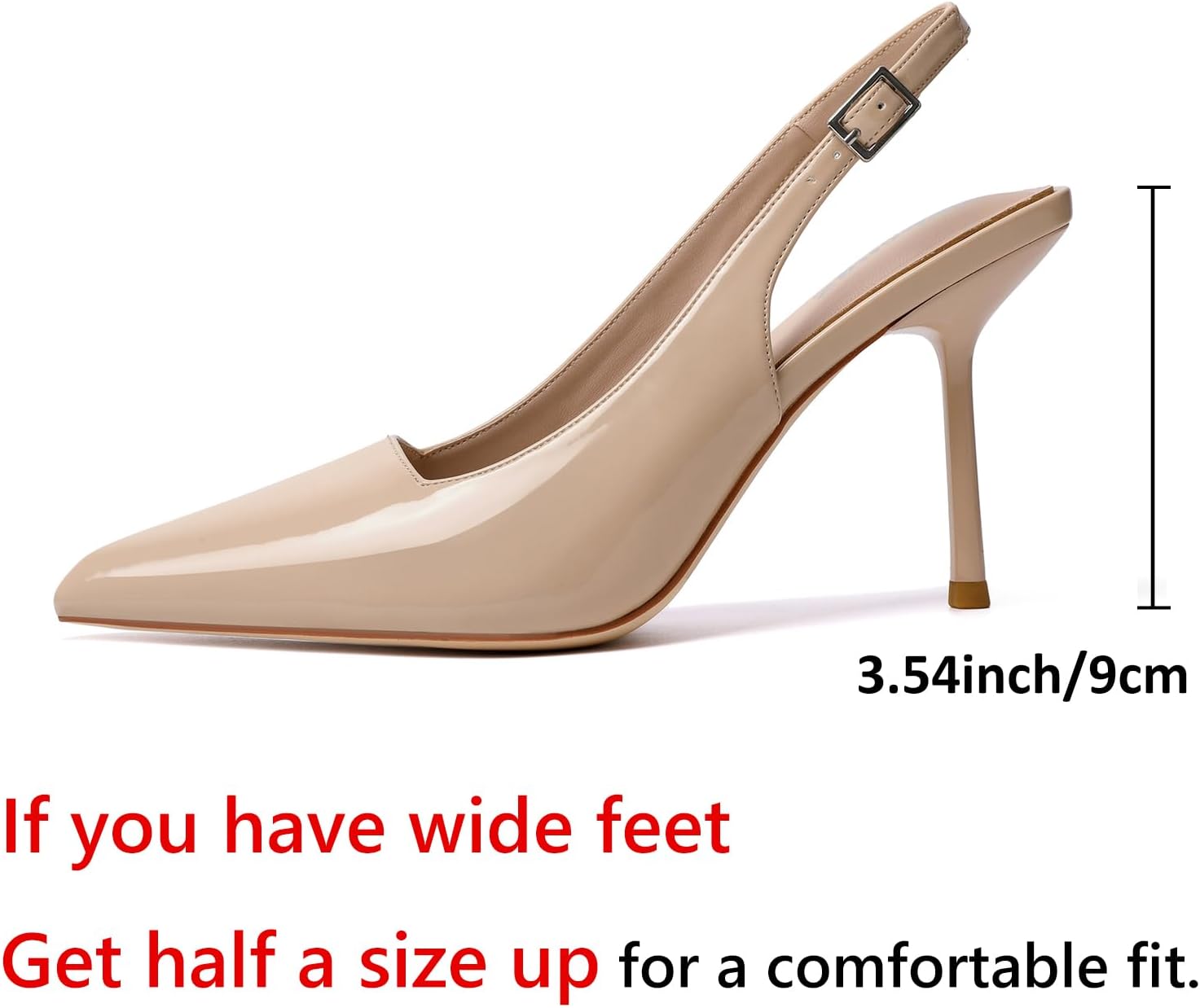 RIBONGZ Sexy Slingback Pumps Elegant Dressy Heels for Women Closed Toe Pointy High Heels Wedding Bride Prom Party Evening Shoes - Image 4