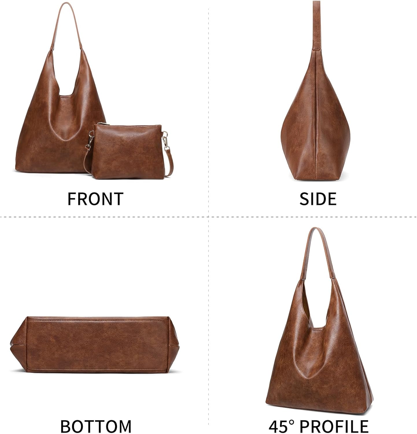 SENDEFN Leather Tote Bag for Women Work Shoulder Bag Large Top Handle Handbags and Ladies Travel Purse with Zipper Pocket - Image 6