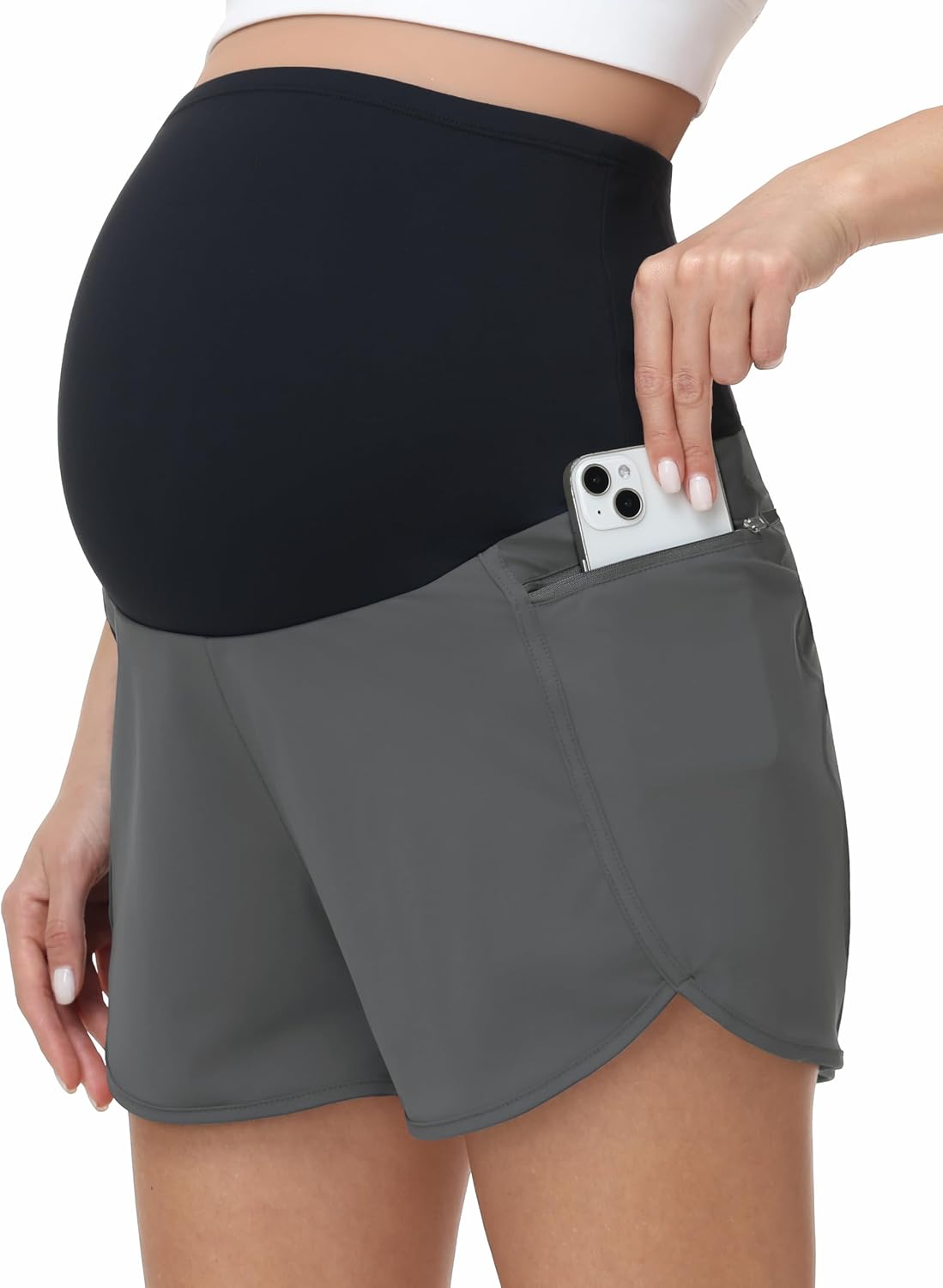 Foucome Women‘s Maternity Shorts Over The Belly Athletic Workout Running Casual Pregnancy Shorts