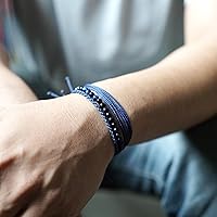 Vista 189 de Handmade Natural Stone Beaded Healing Bracelet Gift for Men Adjustable Rope String Bracelet