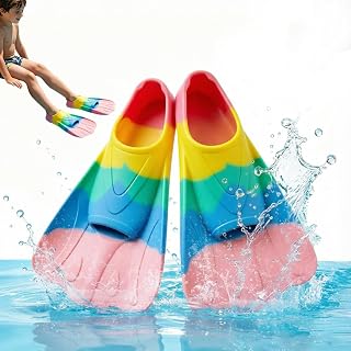 Schwimmflossen Kinder, Silikon Schnorchelflossen 27-29, Kinder Schwimmflossen, KurzflossenKinder,TaucherflossenKinder fürKinder Mädchen Jungen Anfänger,Freiwassertraining,Tauchen Für Anfänger