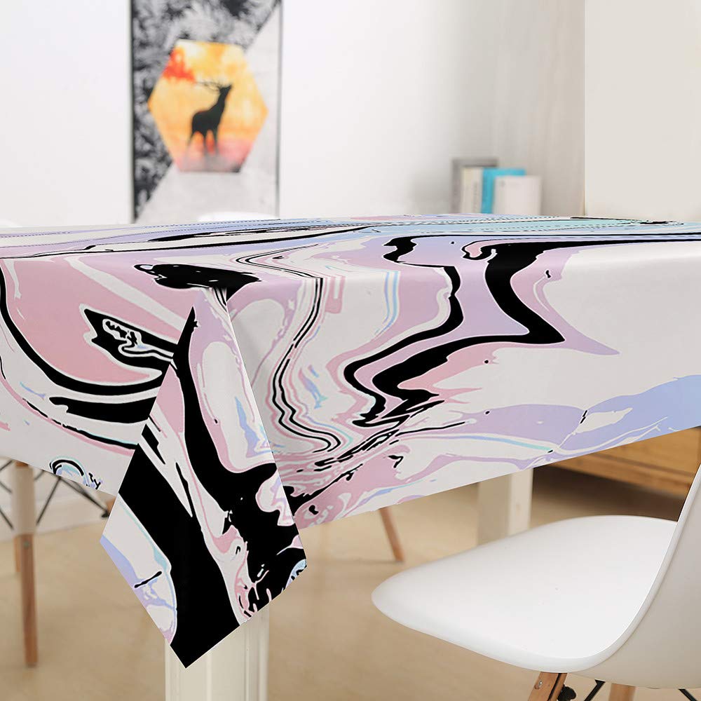 Mantel moderno impermeable con estampado de mármol, tela de poliéster de fácil cuidado, resistente a las manchas, perfecto para cocina, jardín, decoración del hogar (B, 60 x 60 cm)