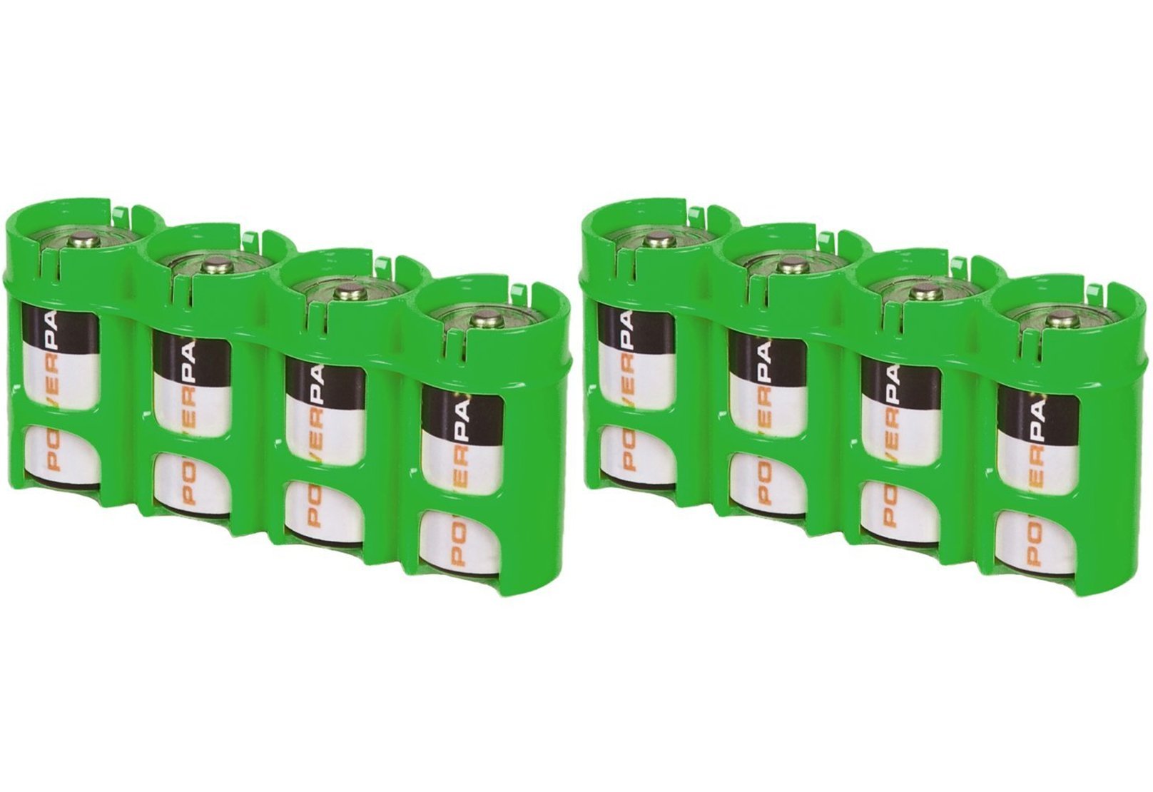 Powerpax Slim Line by Storacell"C" Battery Caddy Glow-in-The-Dark Moonshine X 2 Holders"Each Holds 4 C Batteries"